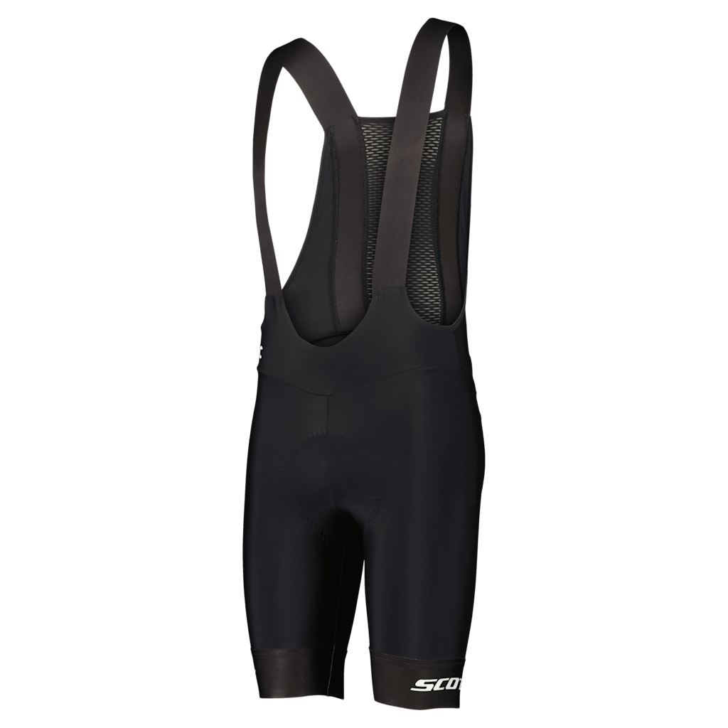 SCOTT RC Pro +++ – vyriški dviratininkų šortai su petnešomis, juodi / balti