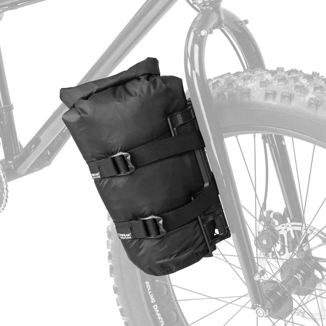 Topeak VersaCage – šakės ir rėmo bagažinė su tvirtinimo dirželiais